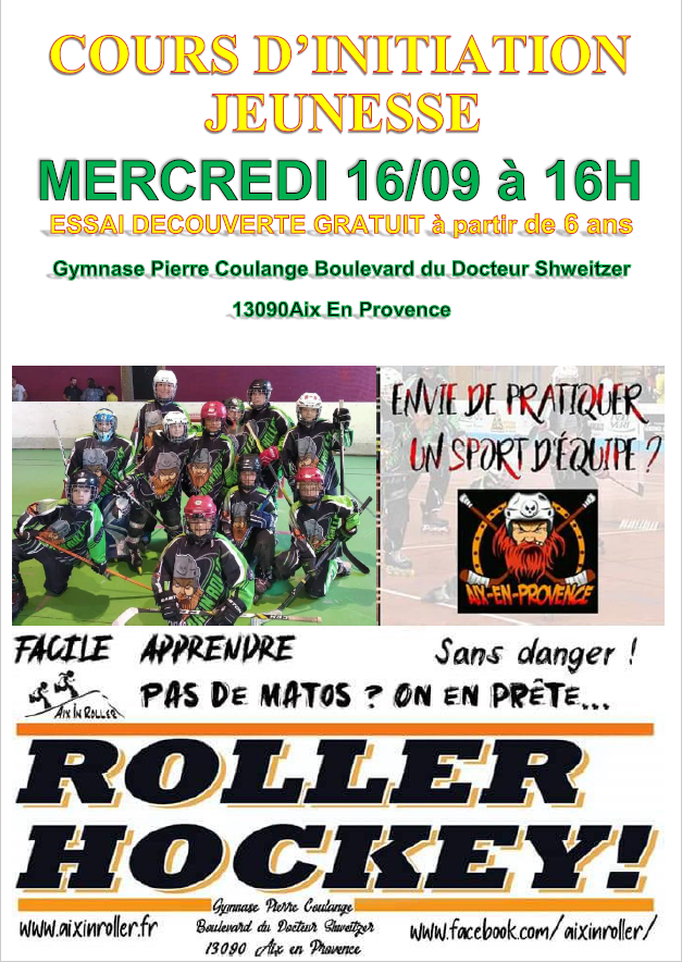 Affiche initiation roller hockey aix en provence